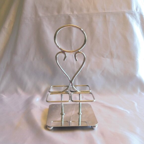 Five Piece Condiment Set with Silver Rack # 21579 - Picture 3 of 9